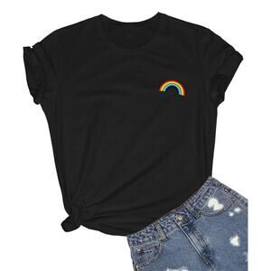 LOOKFACE Women Cute T Shirt Junior Tops Teen Girls Graphic Tees- Small